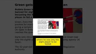 Thumbnail: First Darts Player Banned for Drug Use  #darts
