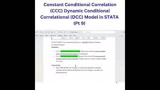 Thumbnail: Pt.9 Constant Conditional Correlation (CCC) Dynamic Conditional Correlational (DCC) Model in #STATA
