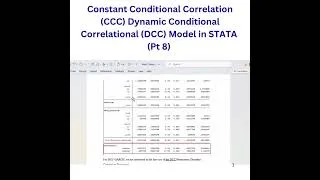 Thumbnail: Pt.8 Constant Conditional Correlation (CCC) Dynamic Conditional Correlational (DCC) Model in #STATA