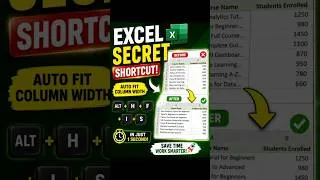 Thumbnail: Excel AutoFit Shortcut You Need to Know! 🤯 #Shorts