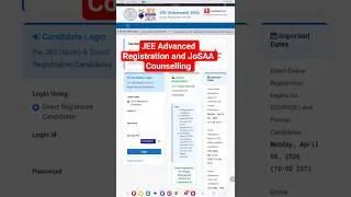 Thumbnail: JEE Advanced Registration | JoSAA Counselling