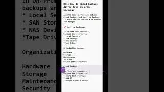 Thumbnail: Q 34 | What is the Difference Between Cloud and On-Prem Backups?