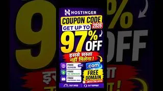 Thumbnail: Hostinger Coupon Code 2026 | Hostinger Promo Codes 2026 | Get Up to 97% OFF + Free Domain + Free SSL