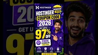 Thumbnail: Hostinger Coupon code | Hostinger Monsoon offer 2026 |  Hostinger Coupon Code 2026 | Hostinger promo
