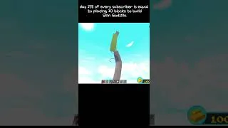 Thumbnail: Day 158 of every subscriber is equal to placing 10 blocks to build Shin Godzilla #roblox #funny
