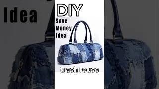 Thumbnail: diy trash to treasure 💎👖 jeans scraps recycling FANTASTIC Idea #diybag #jeansreuse #bagpattern