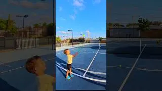 Thumbnail: Toddler tennis: serves #tennis #sports #funny #dadlife #toddler #3to6yearolds
