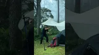 Thumbnail: solo camping heavy rain and thunderstorm⛈️relaxing camping rain