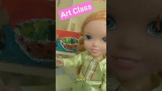 Thumbnail: Art Class! Annie and Jasmine learn painting skills #art #learning #funny