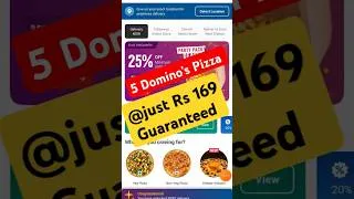 Thumbnail: Get 5 pizza @just Rs 169😮| Dominos coupon code today #shorts #ytshorts #food #pizza #dominos #coupon