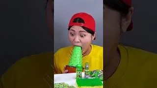 Thumbnail: Green Food Dessert Mukbang #shorts