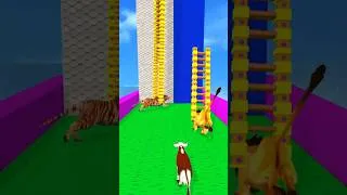 Thumbnail: New Mystery Ladder Run Challenge : Lion vs Tiger #shorts #animation