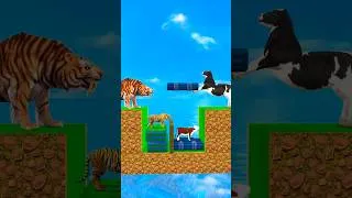 Thumbnail: New Money vs Knowledge | Cow vs Tiger, What do you like? #shorts #animation
