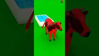 Thumbnail: Amazing pool🏊Cows are happy! #shorts #funny #cartoon #3danimation #game