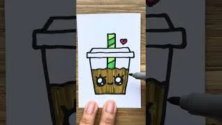 Thumbnail: Draw Cute Drink Coffee Milk #drawing#shortvideo #drawcutethings #coffee #stepbystep