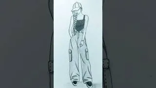 Thumbnail: stylish girl drawing # shorts #youtubeshorts #art #drawing #sketch #pencildrawing