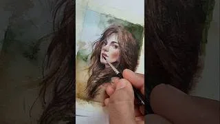 Thumbnail: Face Art Painting Watercolor #art #artvideos #painting