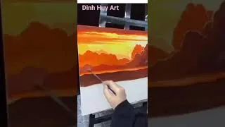Thumbnail: Simple steps to draw oil paintings.  Sunset on the bay @DinhHuyArt