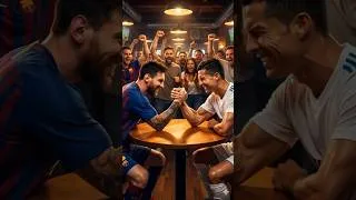 Thumbnail: Messi vs Ronaldo 💪🔥 Arm Wrestling Showdown!