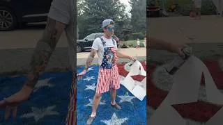Thumbnail: Any guesses on how many mows before it's back to green? Happy 4th!! 🇺🇸🧨