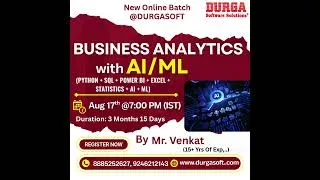 Thumbnail: BUSINESS ANALYTICS with AI/ML Online Training @ DURGASOFT #durgasoftware #businessanalytics #shorts