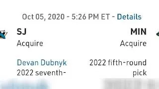 Thumbnail: Dubnyk also to the sharks!