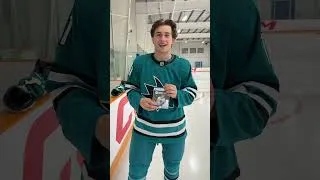 Thumbnail: Macklin Celebrini reacts to his #NHL27 cover for the first time!