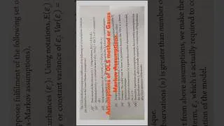 Thumbnail: Assumptions of OLS method or Gauss Markov Assumptions | Econometrics | OLS method