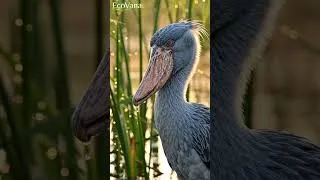 Thumbnail: The Shoebill's Terrifying Bill-Clattering Sound! 😱🦖 #Shorts #wildlife