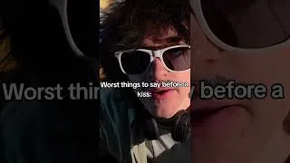 Thumbnail: Worst things to say before a kiss... #performative #awkward #cringe #kiss #relationshipproblems