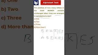Thumbnail: Alphabet Test | Ex3 | Reasoning shorts