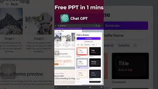 Thumbnail: Free PPT in 1 Mins #shorts  #powerpoint #chatgpt