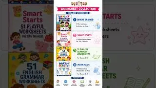 Thumbnail: Fun Math & English Worksheets for Kids | Class 2–5 Worksheets | Kindergarten Activities #worksheets