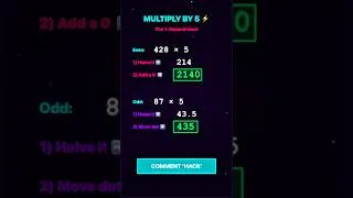 Thumbnail: 428 × 5 = ? (NO CALCULATOR!) 🤯 1-Second Math Hack