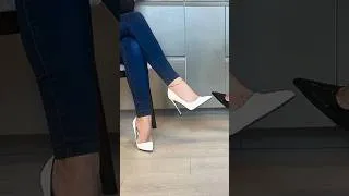 Thumbnail: White Heels with jeans| Office Heels| Anklets style