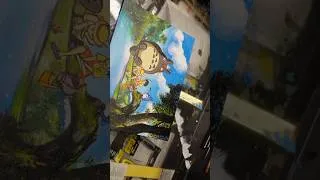 Thumbnail: I made this painting! 🌷🌻🥲 It makes me feel happy. #art #painting #brushpainting #studioghibli