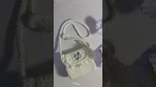Thumbnail: crochet bag with embroidery flower #crochetbag #crochetbag