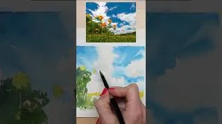 Thumbnail: Cheerful Watercolor Flowers and Sky Painting Process