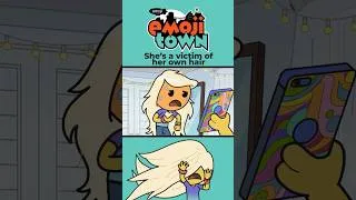 Thumbnail: What nobody warns you about having long hair 💀 #emojitown #shorts