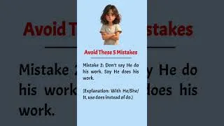 Thumbnail: 5 Common English Mistakes You Must Avoid || #english #shorts
