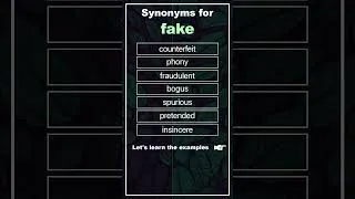 Thumbnail: 7 ACADEMIC Synonyms for "fake" #vocabulary #academic #advancedvocabulary #english