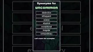 Thumbnail: 7 ACADEMIC Synonyms for "uncommon" #vocabulary #academic #advancedvocabulary #english