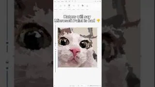 Thumbnail: Goofy cat drawing in Microsoft Paint. #art #mspaint #drawing