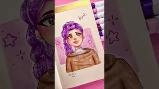 Thumbnail: Drawing Rumi in my art style (Kpop Demon Hunters) 💜 #kpopdemonhunters #drawing #ohuhumarkers