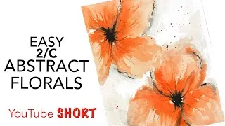Thumbnail: Easy 2C Abstract Watercolour Flowers! Full tutorial up on my channel! #watercolorflowers #shorts