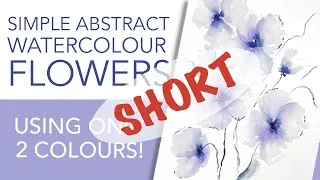 Thumbnail: Super easy watercolour flowers!Only 2 colours! Visit my channel for full tutorial #watercolorflowers