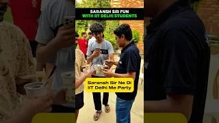 Thumbnail: Mango Shake Party at IIT Delhi by Saransh Sir 🤔 IITians Shocking Reaction ❤️ #shorts #esaral #jee