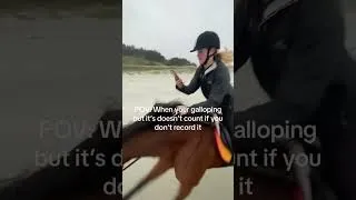 Thumbnail: The reality behind how I record my gallops 😂 #galloping #horsesoftiktok #fyp #beachride