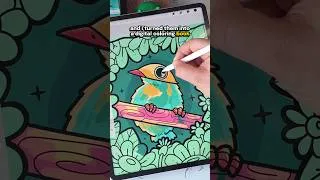 Thumbnail: Let’s color in a bird in Procreate! 💖🌱💕✨ #drawing #coloring #coloringbook