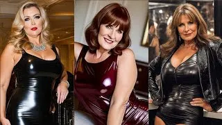 Thumbnail: Gorgeous Older Women Over 50/60 Beautifully Dressed in Leather faux leggings pants  Outfits #leather